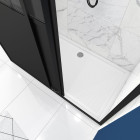 Pack porte pivotante 140x200 + paroi retour et panneau aluminium composite + receveur 140x80 Aurlane - FAC464