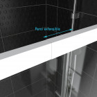 Paroi porte de douche carrée blanc extensible 77 à 90cm de largeur - verre transparent - whity
