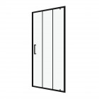 Paroi porte de douche pivotante type industriel - 90x200cm - porte pivotante - profile noir mat - verre transparent 6mm - crushx 90 Aurlane - FAC596