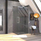 Porte de douche carree - rolling chromed square 90x90 Aurlane - FAC617