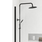 Paroi de douche 100x200cm - verre trempé transparent 8mm - profilé noir - freedom 2 black Aurlane - FAC637