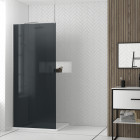 Paroi de douche 100x200cm - verre trempé fumé 8mm - profilé chrome - freedom 2 smoked Aurlane - FAC659