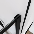 Paroi de douche 120cm + volet pivotant 45cm + barre de fixation noir mat Aurlane - FAC660