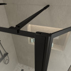 Paroi de Douche avec Volet Pivotant – Cadre et Bras Alu. NOIR MAT – 90+40x200cm – DARK CONTOURING Aurlane - FAC661