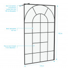 Paroi de douche déco 120x195cm - cadre et barre de fixation noir mat - verre 5mm sérigraphié - eden Aurlane - FAC686