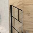 Pare baignoire rabattable sérigraphié 80×140 cm – Finition Noir Mat – BLOCKS SCREEN Aurlane - FAC688