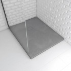 Receveur à poser en matériaux composite smc - finition ardoise gris - 80x100cm - rock 2 grey 80 Aurlane - FAC695