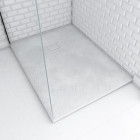 Receveur à poser en matériaux composite SMC – Finition ardoise blanc mat – 90×120 cm – ROCK 2 WHITE Aurlane - FAC697