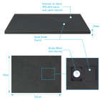 Receveur à poser en matériaux composite SMC – Finition ardoise noire – 90x120cm – ROCK 2 BLACK 90 Aurlane - FAC699