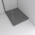 Receveur à poser en matériaux composite smc - finition ardoise gris - 70x90cm - rock 2 grey 70 Aurlane - FAC701