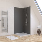 Lot de 2 panneaux muraux gris 90x210 cm - profilés de jonction et finition chromés - wall' it Aurlane - FAC717