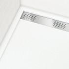 Receveur linéaire en acrylique blanc - 140x80x5cm - grille chromée - Aurlane - FAC724
