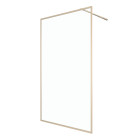 Paroi de douche à l'italienne 140x200 - cadre finition or brossé - verre 6mm - goldy contouring Aurlane - FAC731