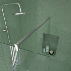Paroi de douche en verre trempé 5 mm - finition chromé - Dimensions au choix