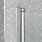 Pare-baignoire rabattable avec porte-serviette 70x120cm - verre 4mm - Couleur de profilé au choix