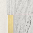 Paroi de douche à l'italienne 140x200 cm verre trempé 8 mm - finition or brossé - freedom 2 gold Aurlane - FAC916