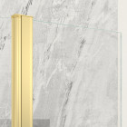 Volet pivotant de 40 cm en verre trempé 6 mm finition or brossé pour paroi de douche freedom 2 gold Aurlane - FAC919