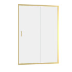 Porte de douche coulissante 140x200cm - profilés or doré brossé - verre trempé 6mm - goldy crush Aurlane - FAC958