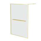 Paroi de douche or doré brossé 140x200cm - porte-serviette et étagère - goldy contouring shelf Aurlane - FAC965
