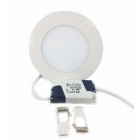 Downlight dalle led extra plate ronde blanc 12w - couleur eclairage au choix