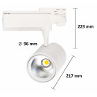 Spot led sur rail 30w 80 binaire triphasé blanc - couleur eclairage au choix