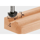 Fraise à gorge creuse HW avec queue de 8mm FESTOOL HW S8 R9,7 - 490986