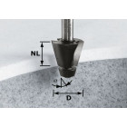Fraise à chanfreiner hw avec queue de 12mm festool hw d33,54/15° ss s12 - 492665