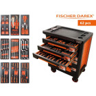 Servante d'atelier 6 tiroirs équipée 62 outils dans 9 modules, fidex-810476