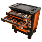 Servante d'atelier 6 tiroirs équipée 96 outils dans 6 modules, fidex-810487