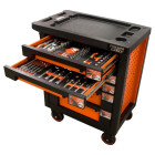 Servante d'atelier 6 tiroirs équipée 112 outils dans 6 modules, fidex-810488
