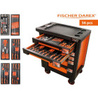 Servante d'atelier 6 tiroirs équipée 56 outils dans 6 modules, fidex-810489