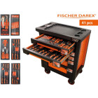 Servante d'atelier 6 tiroirs équipée 41 outils dans 6 modules, fidex-810490