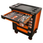 Servante d'atelier 6 tiroirs équipée 82 outils dans 3 modules, fidex-810499