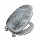 Abattant wc - en mdf avec charnières en inox réglables - ciment Aurlane - G3151342013