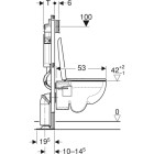Pack bâti-support pour wc suspendu duofix geberit - 112cm - réservoir sigma12cm - plaque sigma20 - wc suspendu renova semi-caréné - 118.311.kj.1