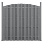 4 pièces de clôture barrière brise vue brise vent bois composite wpc demi-cercle arrondi 185 x 747 cm gris 