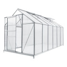 Serre de jardin à porte coulissante en polycarbonate 7,03 m² helloshop26 03_0008254