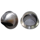Terminal mural de prise d air inox pour raccordement chauffe-eau thermodynamique - Diamètre : 160
