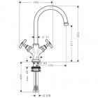 Mélangeur de lavabo HANSGROHE AXOR Montreux  poignées croisillons avec tirette et vidage nickel brossé - 16502820