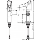 Mitigeur de lavabo HANSGROHE AXOR Starck V  surélevé pour vasque libre, bec en verre, bonde à écoulement libre chromé - 12114000