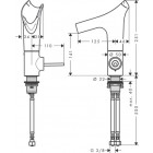 Mitigeur de lavabo HANSGROHE AXOR Starck V , bec en verre, bonde à écoulement libre laiton brossé - 12112950