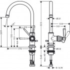 Mitigeur de lavabo HANSGROHE AXOR Montreux  avec tirette et vidage chromé - 16517000