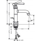 Mitigeur de lavabo HANSGROHE AXOR Montreux  avec tirette et vidage chromé - 16515000