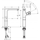 Mitigeur de lavabo HANSGROHE AXOR Urquiola  surélevé pour vasque libre, bonde à écoulement libre nickel brossé - 11035820