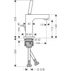 Mitigeur de lavabo HANSGROHE AXOR Citterio  avec tirette et vidage noir chromé poli - 39010330