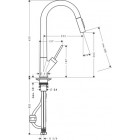 Mitigeur de cuisine HANSGROHE AXOR Starck  Eco avec douchette extractible chromé - 12800000