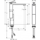 Mitigeur de lavabo HANSGROHE AXOR Edge , bonde push-open noir chromé poli - 46030330