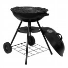 Barbecue à charbon de bois avec roues pour camping de jardin, noir