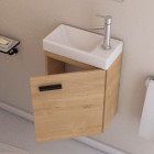Ensemble meuble lave mains décors bois 41x50x22cm + miroir - smally wood Aurlane - LAV666