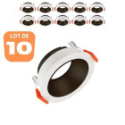 Lot de 10 supports de spots beta r1 rond blanc/noir mr16 gu10/gu5.3